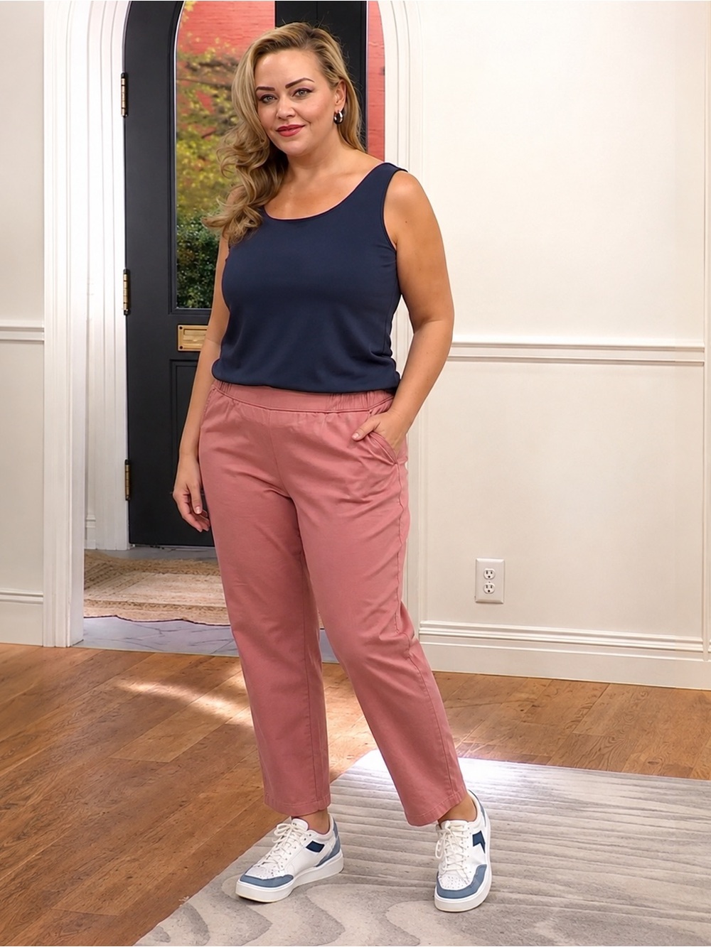 Denim & Co Clay Regular Twill Straight Leg Ankle Pants #A632190 NWOT XL #2742